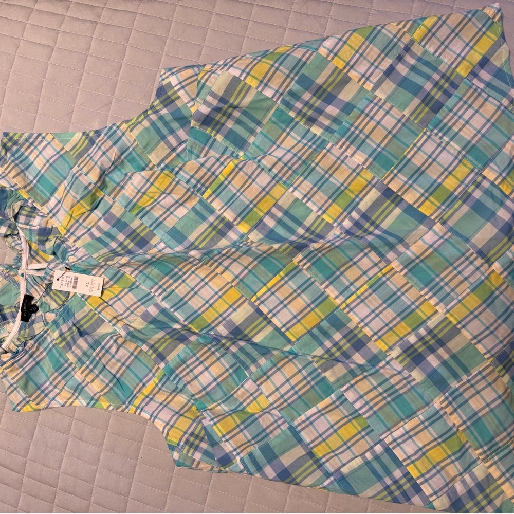 Talbots Multicolor Plaid Sleeveless Top